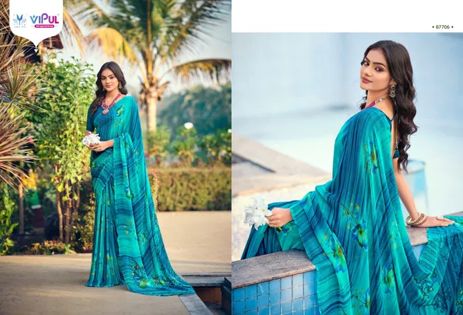 Simran By Vipul Geogette Daily Wear Saree Wholesale Shop In Surat