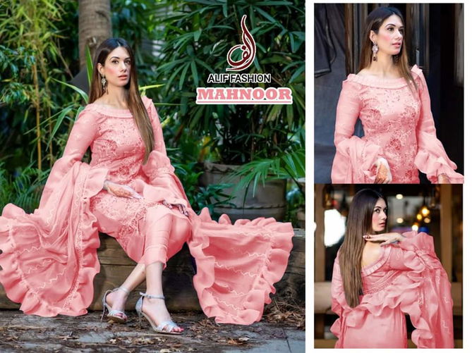 Alif Mahnoor Latest Heavy Festival Wear Designer Embroidery Work Salwar Suit  Collection