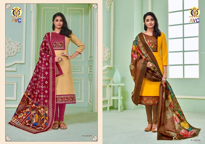 Avc sofiya Latest Regular wear Soft Slub With Digital Print less Dress Material Collection
