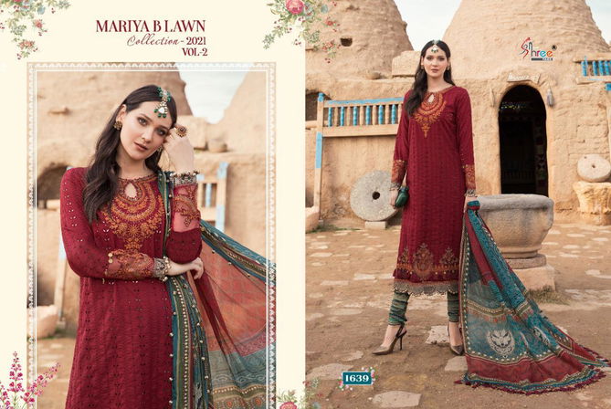 Shree Mariya B Lawn Collection 2021 Vol 2 Latest Fancy Festive Wear Pure Lawn Worked Pakistani Salwar Suits Collection
