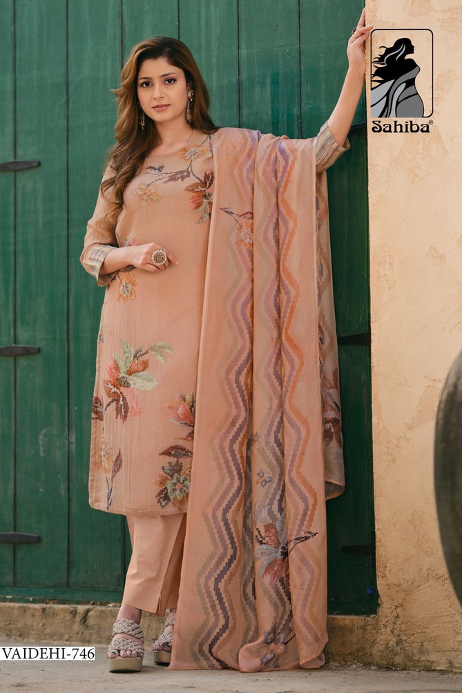 Vaidehi By Sahiba Simmer Digital Printed Dress Material Exporters In India