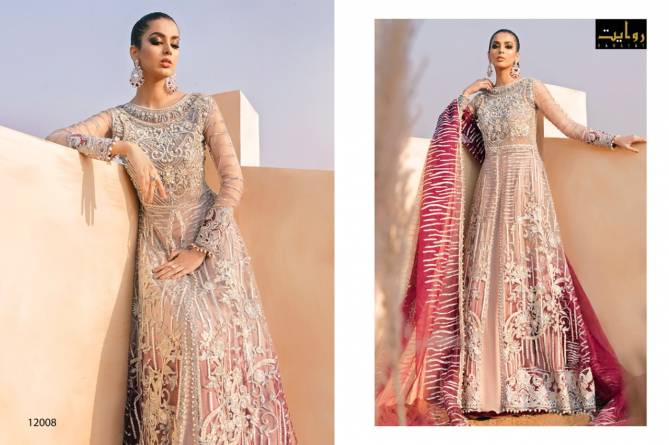 Rawayat Mushq 3 latest Fancy Wedding Wear Butterfly Net With Heavy Embroidery Work Pakistani Salwar Suits Collection
