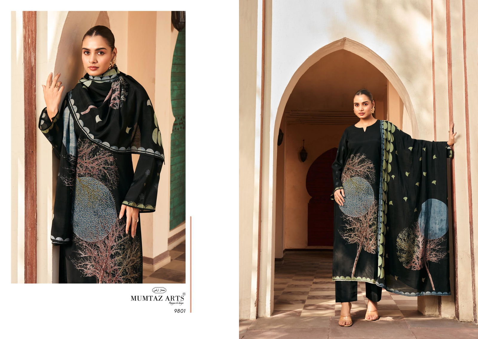 Ruthba By Mumtaz Viscose Maslin Digital Dress Material Wholesale In India