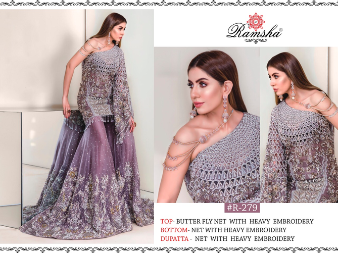 Ramsha R 279 Nx Latest Fancy Designer Wedding Wear Butterfly Net With Heavy Embroidery Work Salwar Kameez Collection
