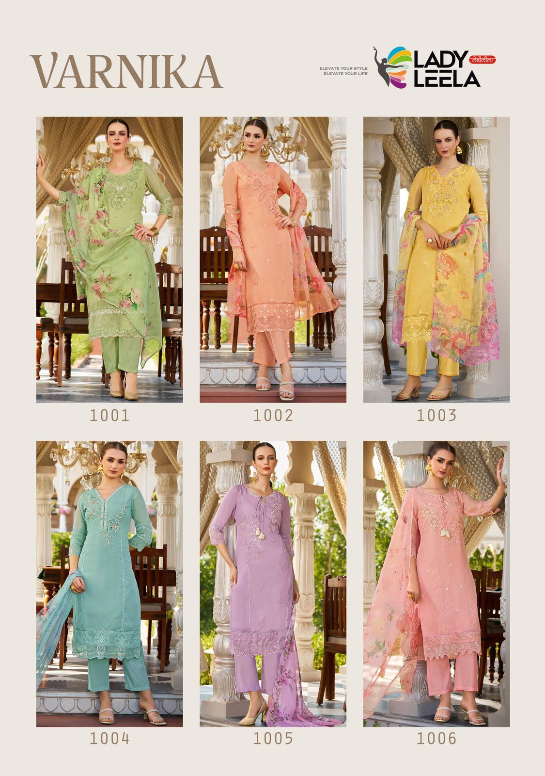 Varnika By Lady Leela Organza Kurti With Bottom Dupatta Wholesale Price