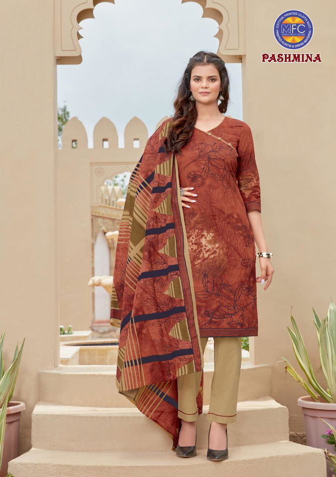 Mfc Pashmina 12 Pure Cotton Regular Casual Wear Printed Dress Material Collection
