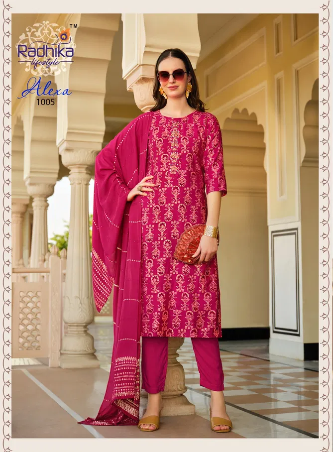 Alexa Vol 1 By Radhika Vertican Silk Kurti With Bottom Dupatta Orders In India