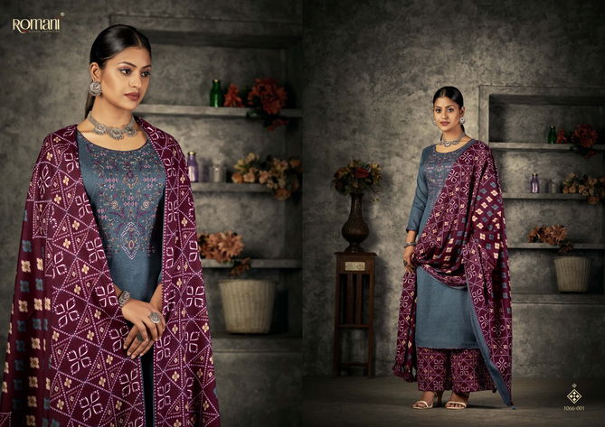 Patiyala Dreams By Romani Pashmina Kurti Bottom With Dupatta Dress Material Catalog