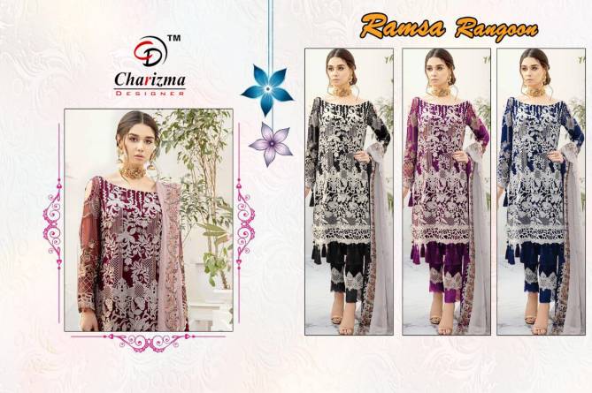 Charizma Ramsha Ragoon Latest Designer Fancy Wedding Wear 
Heavy Georgette With Embroidery Work Pakistani Salwar Suits Collection
