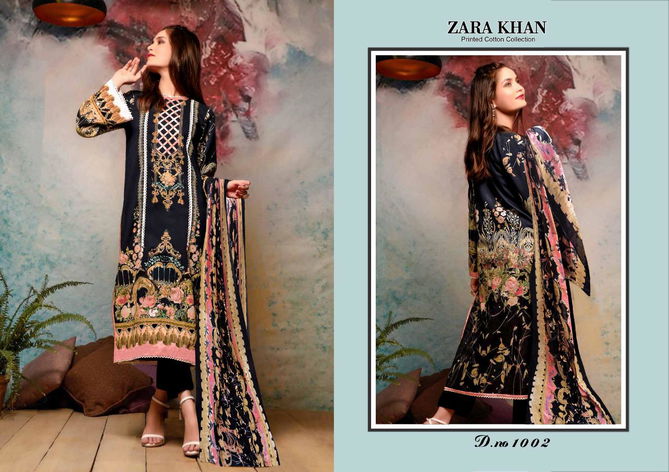 Zara Khan Latest Designer Festive Wear Karachi Pure Lawn Cotton Dress Material Collection 
