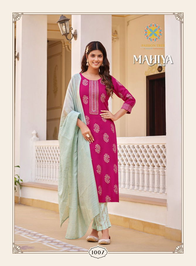 Mahiya Vol 1 By Passion Tree Straight Kurti With Bottom Dupatta