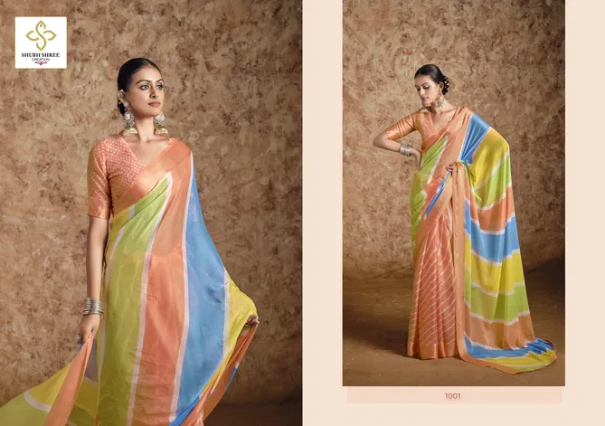 Suhana Chiffon By Shubh Shree Printed Fancy Sarees Orders In India