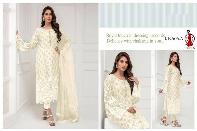 KB Latest Designer Collection of Full Embroidery Work Heavy Faux Georgette Salwar Suit Collection 