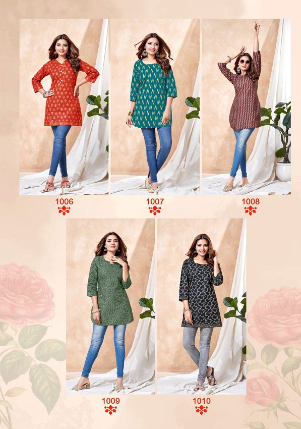 Balaji Omisha Vol 1 Cotton Printed Short Kurtis Catalog
