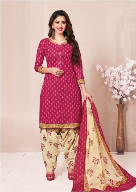 Aarvi Special Patiyala Designer Latest Daily Wear Printed Cotton Dress Material Collection 