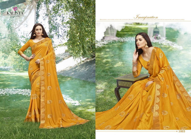 Kalista Khushboo Latest Designer Heavy Festive Wear Vichitra Silk Saree Collection 