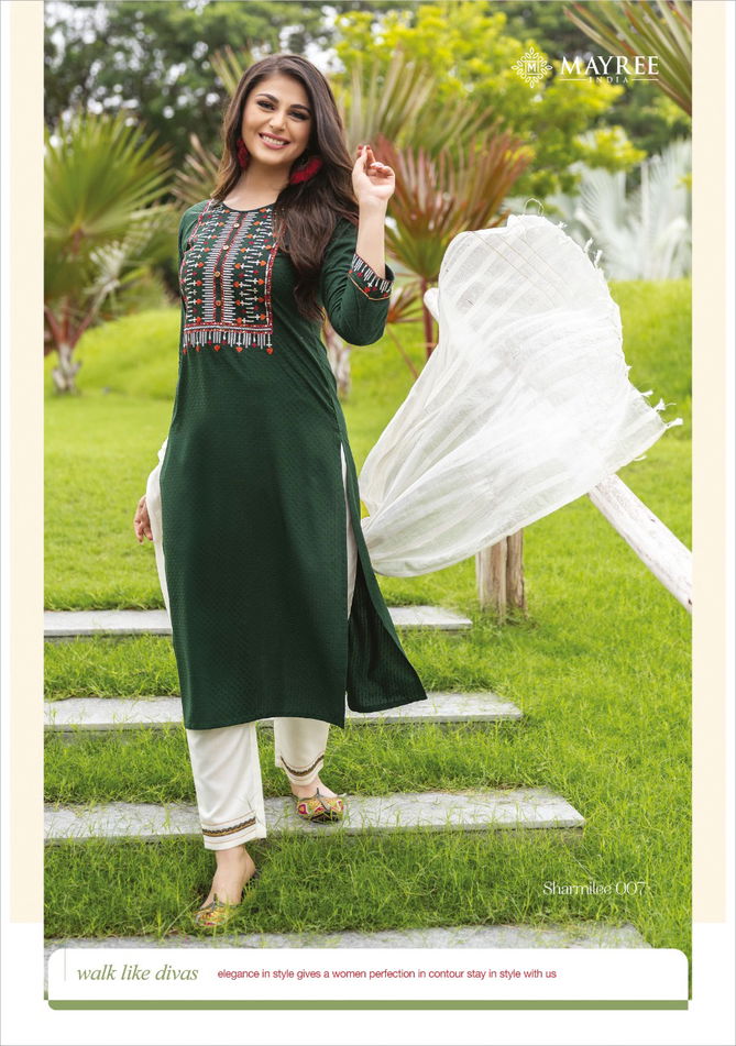 Mayree Sharmilee Fancy Festive Wear Rayon Embroidered Ready Made Collection
