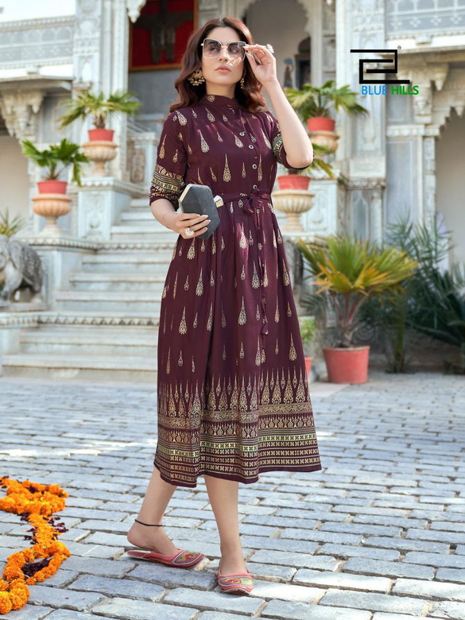 VEE FAB GOLD FISH VOL-1 Latest Fancy Festive Wear Designer Rayon With Gold Printed Kurtis Collection