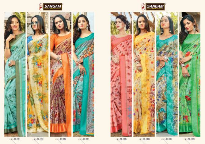 Sangam Kashmiri Cotton Latest Printed Casual Wear Designer Cotton saree Collection 