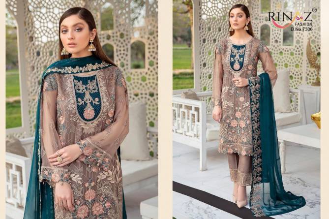 Rinaz Ramsha 7 Heavy Fancy Designer Festive Wear Georgette Embroidery And Diamond Work Pakistani Salwar Suits Collection
