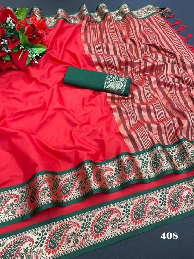 M AV 401 TO 408 Series Aura cotton Silk Wear Sarees Wholesale Online
