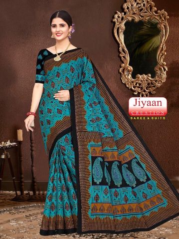 Jiyaan Priyanshi  Cotton Printed Designer Casual Daily Wear Saree Collection