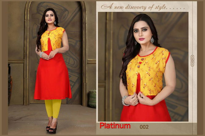 Trendy Aagya Platinum 1 latest Fancy Ethnic Wear Designer Rayon Kurtis Collection