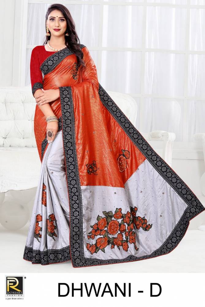 Ronisha Dhwani Designer Fancy Festive Wear Embroidery Saree Collection