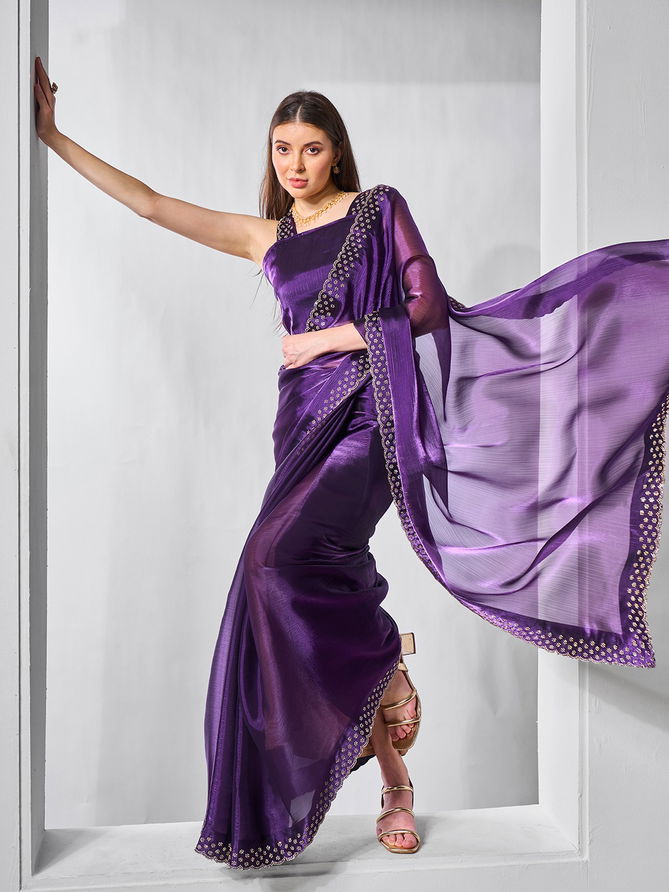 Laxminam OP 764 Purple Fancy Designer Saree Wholesale In India