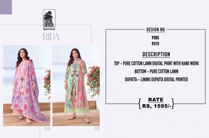 Rida By Sahiba Hand Work And Digital Printed Cotton Dress Material Wholesale Clothing Distributors  In India