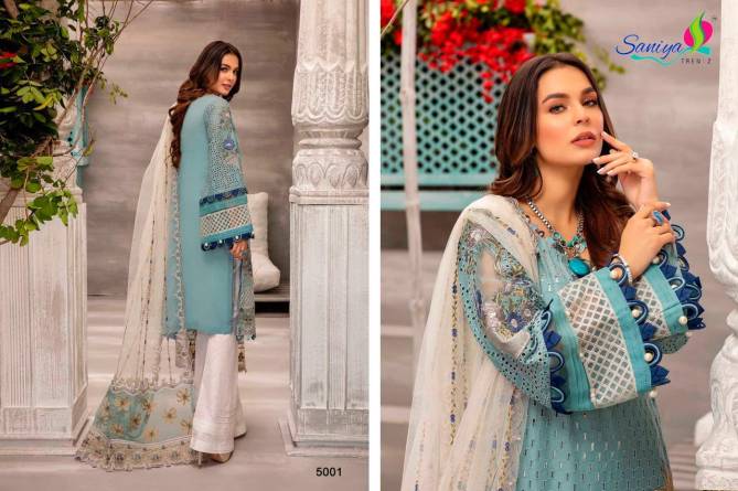 Saniya Adan Libaas 2 Latest Fancy Designer Festive Wear Luxury Cambric Cotton Chickenkari Work Embroidery Pakistani Collection