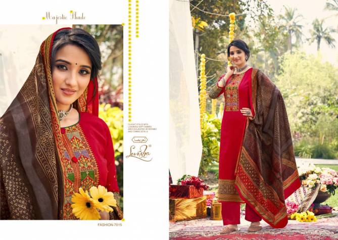 Levisha Parnika Exclusive Bandhej Designer Heavy Embroidery Dress Material Collection
