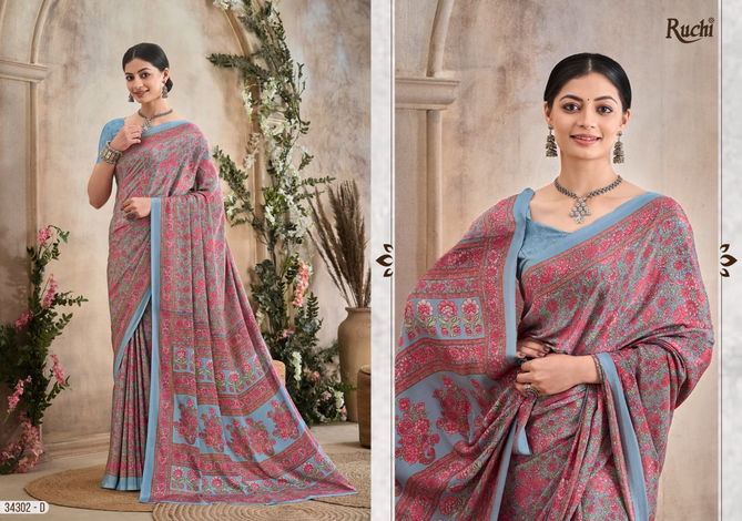 Vivanta Silk 36 By Ruchi Silk Crepe Printed Wholesale Sarees In India