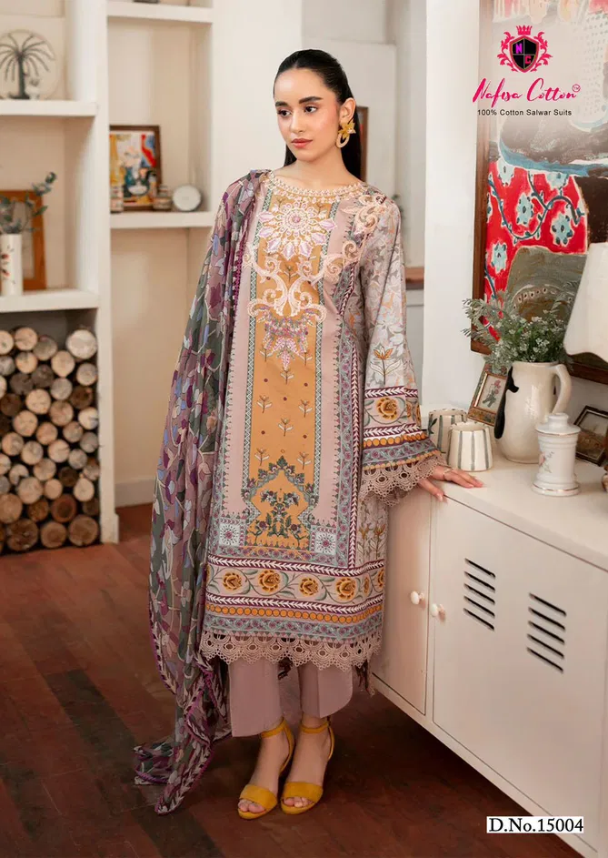 Sahil Vol 15 By Nafisa Karachi Cotton Dress Material Orders In India