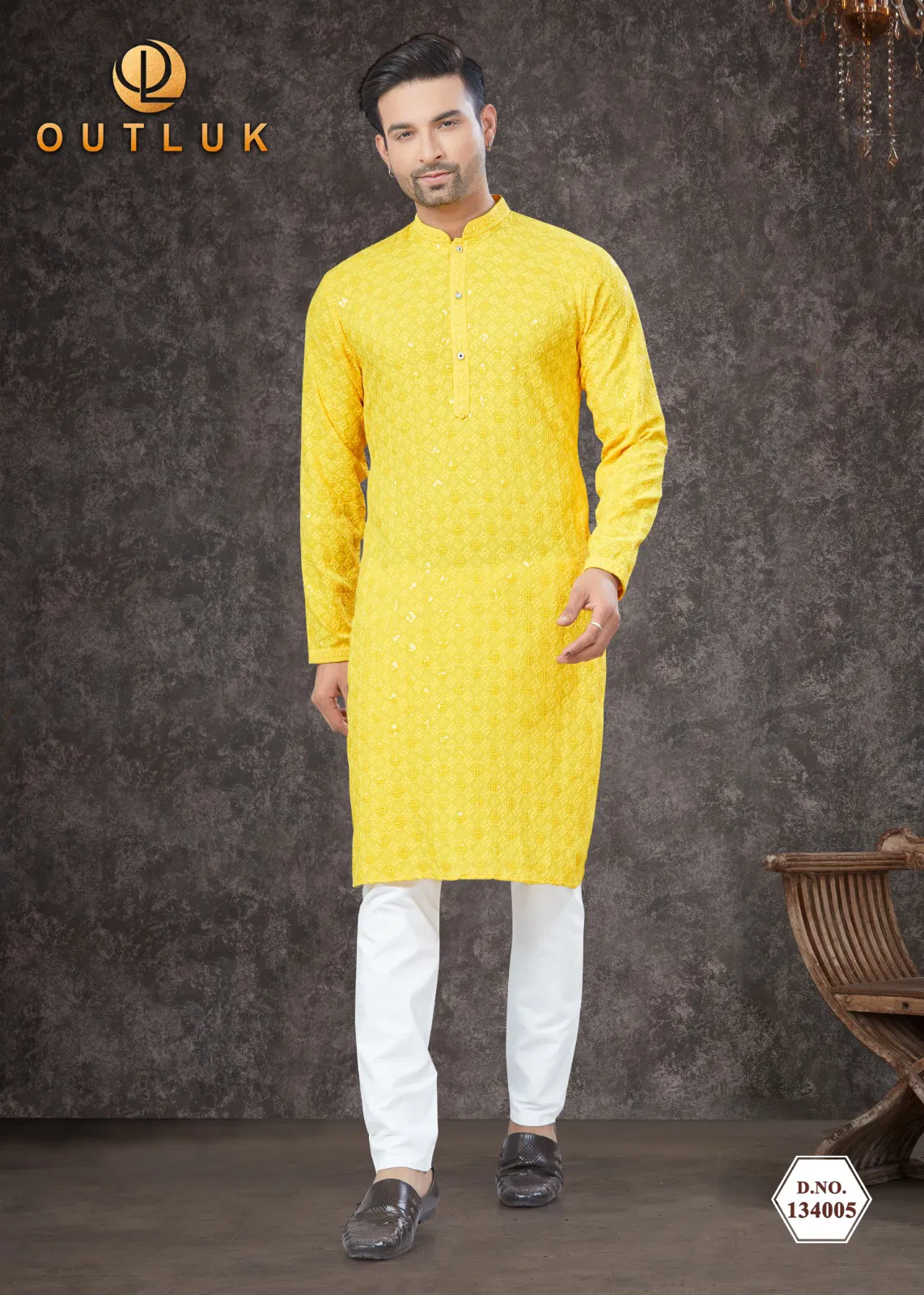 Outluk Vol 134 Rayon Sifly Lakhnawi Mens Kurta Pajama Wholesale In India