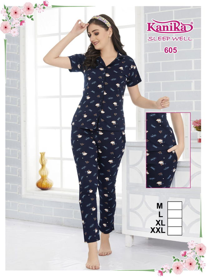 Kanika Sleep Well 601 Hoisery Cotton Night Suits Catalog
