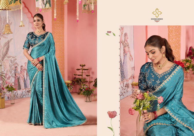 Nurvi 2 By Shubh Shree Satin Jacquard Designer Sarees Wholesale Online