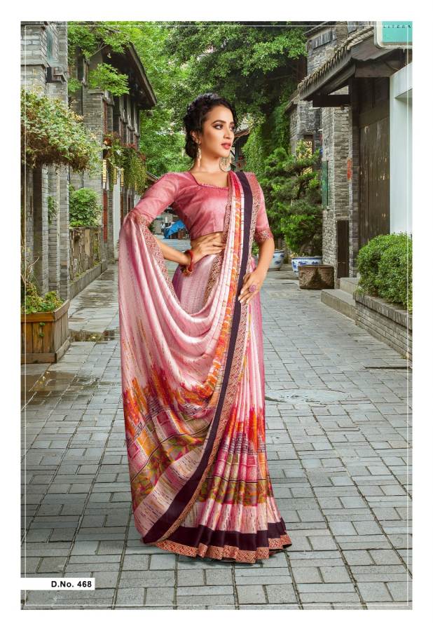 Priya Paridhi Nishika Daily Wear Collection Of Designer Printed And Lace Bordered Saree 