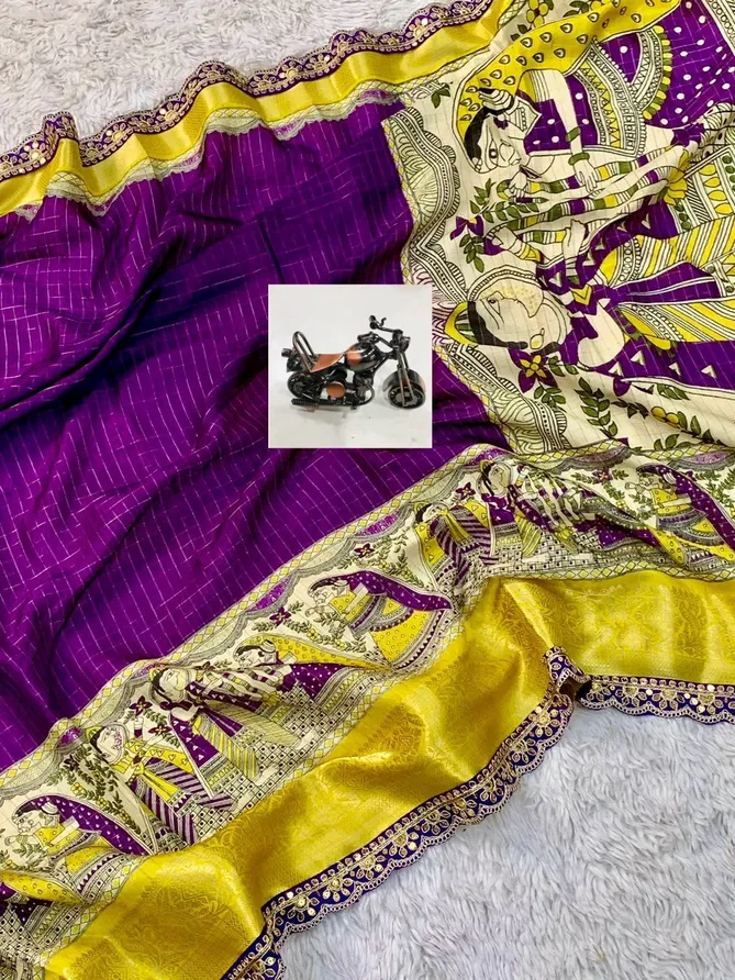 Wow lace Patti Dola Silk Designer Saree Suppliers In India