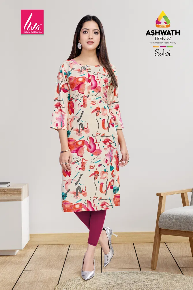 1 Selvi Ultra Premium Rayon Foil Printed Kurti Wholesale Market In Surat