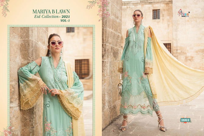 Shree Mariya B Lawn Eid Collection 2021 Vol 1 Latest Fancy Designer Festive Wear Pure Cotton Printed Pakistani Salwar Suits Collection
