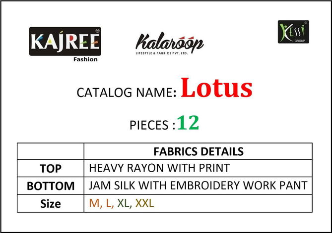 Kalaroop Lotus Latest fancy Designer Casual Wear Kurti With Pant Collection
