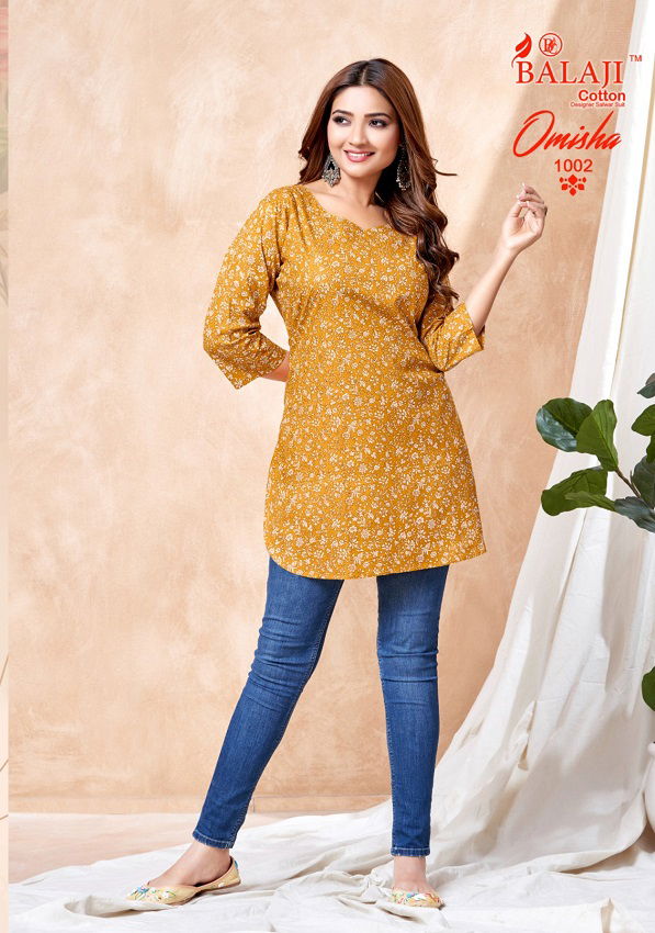 Balaji Omisha Vol 1 Cotton Printed Short Kurtis Catalog
