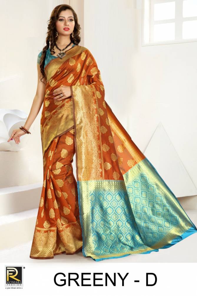 Ronisha Greeny Fancy Latest Designer Wedding Wear Silk Saree Collection
