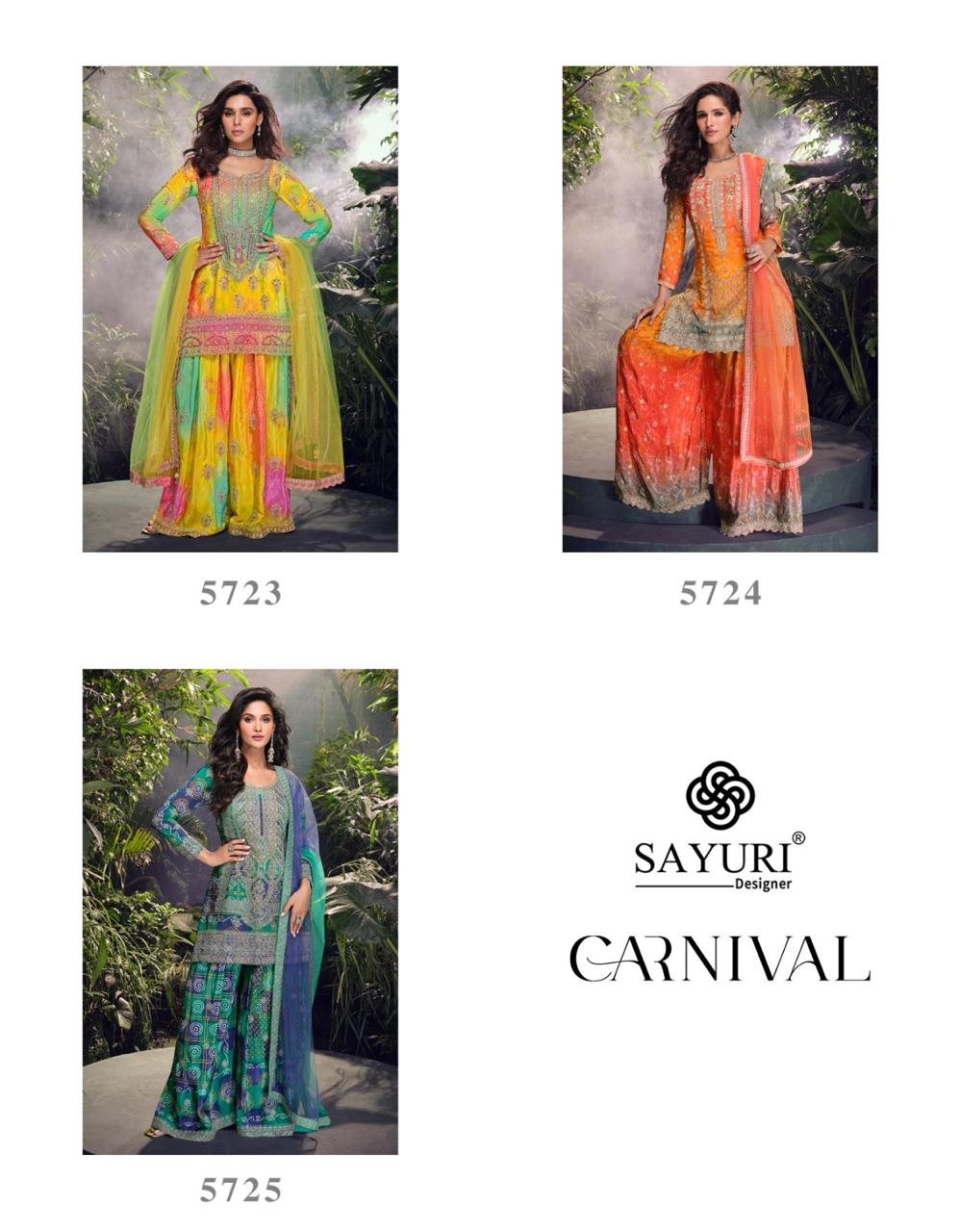 Carnival By Sayuri Designer Chinon Silk Readymade Suits Wholesalers In Delhi