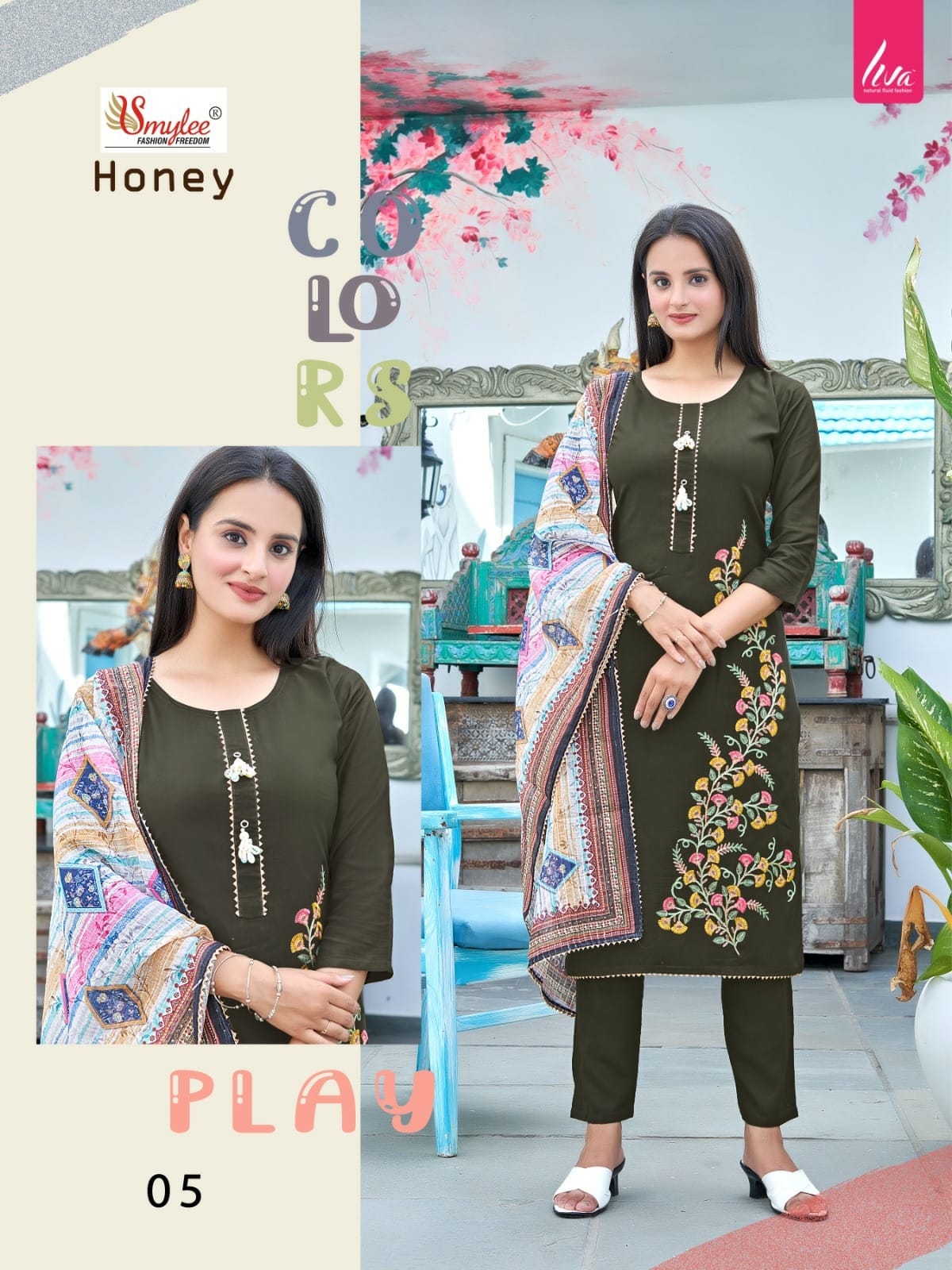 Honey By Rung smylee Designer Kurti With Bottom Dupatta Wholesale Clothing Suppliers In India