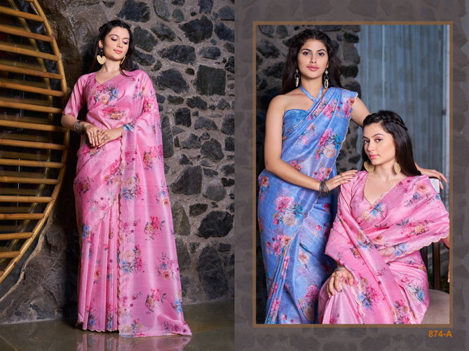 Mehek 874 A To F Fancy Designer Party Wear Sarees Wholesalers In Delhi