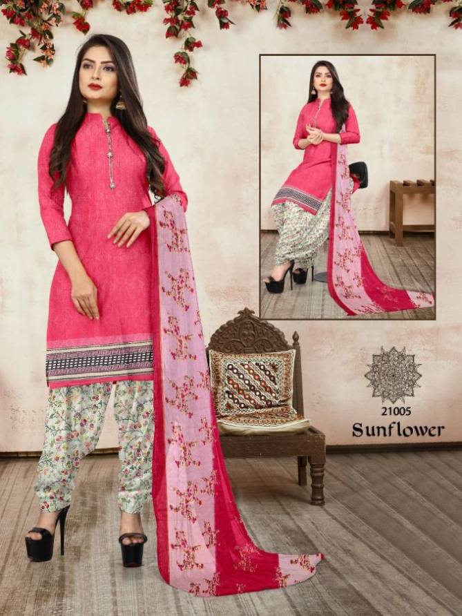 Ssc Sunflower 3 Indo Cotton Printed Daily Casual Wear Printed Dress Material