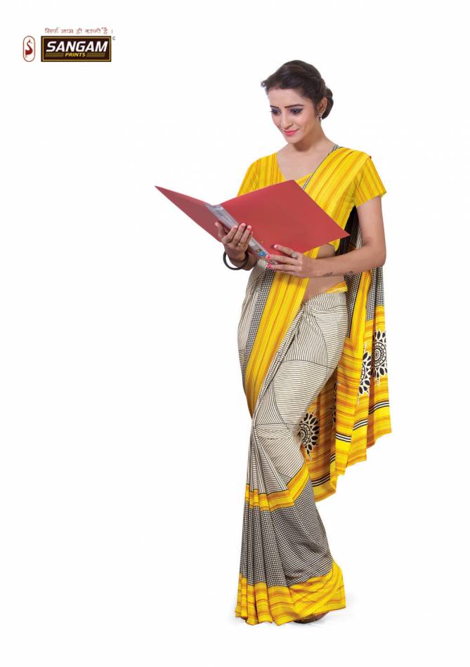 Sangam Kimora vol 1 Printed Uniform Latest Exclusive Pure Linen Casual Wear Saree Collection