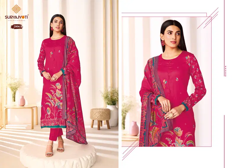 Kaara Advance Vol 02 by SuryaJyoti Jam Satin Printed Dress Material at Best Price